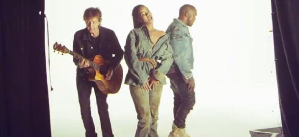 Rihanna: backstage del nuovo video con Kanye West e Paul McCartney